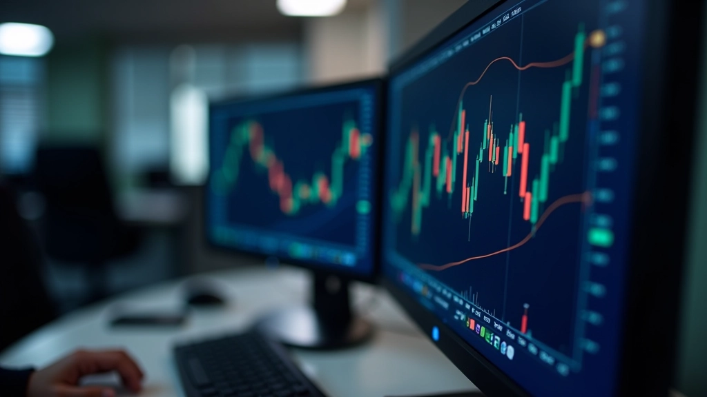 Grafico con pattern di candele giapponesi, linee di tendenza, analisi tecnica di base