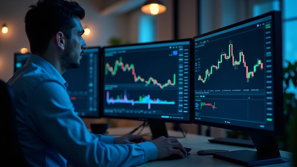 Dashboard di trading con molteplici grafici e indicatori tecnici, analisi avanzata